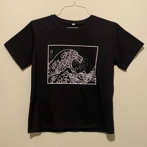“The Great Wave off Kanagawa” Black T-Shirt (Size L)